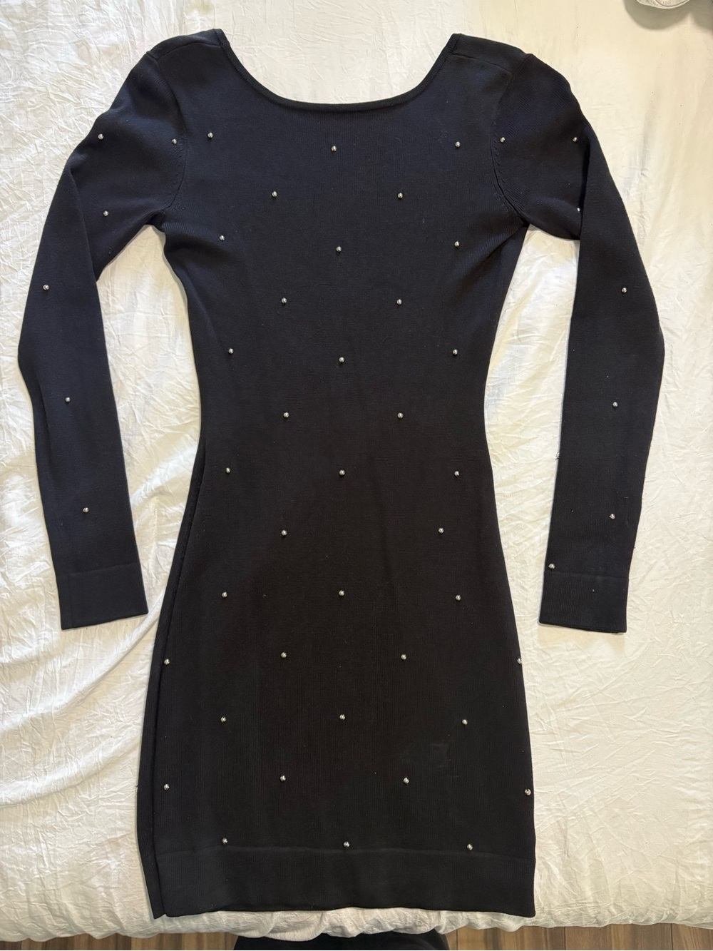 Guess by Marciano Black Long-Sleeve, low back Knit Dress